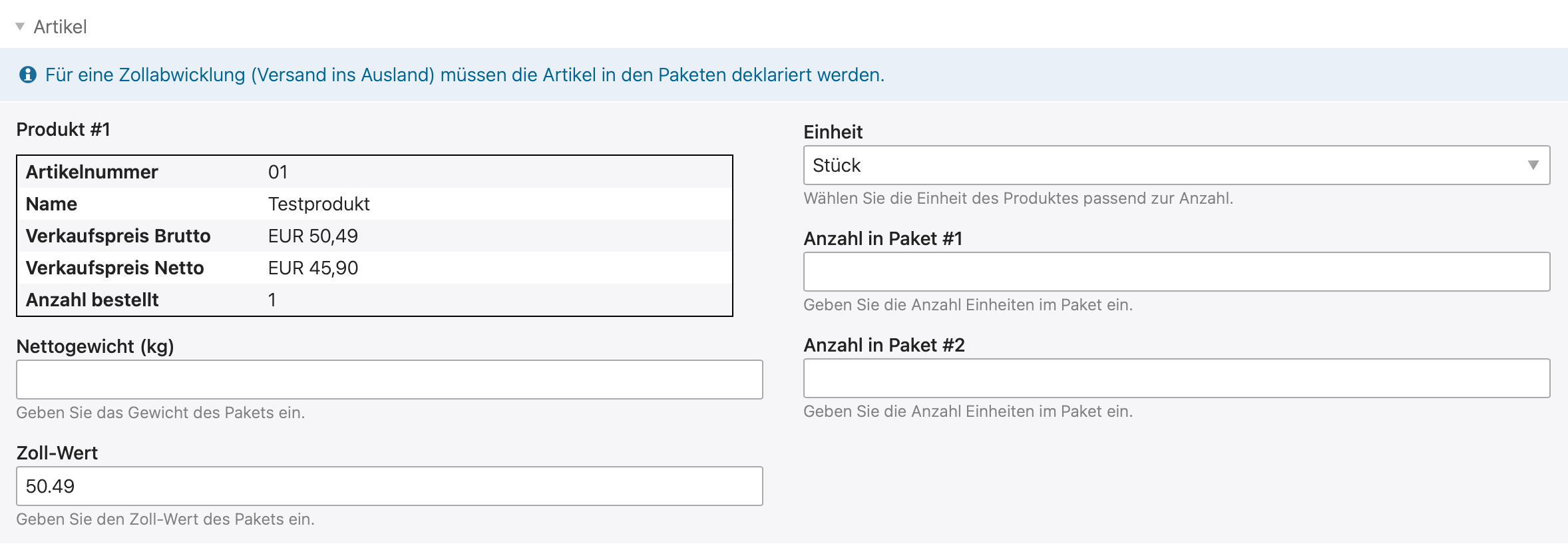 Produkte konfigurieren